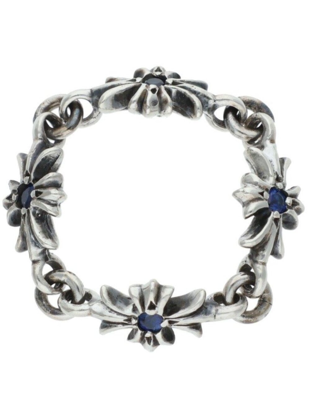 Chrome Hearts Ring Tiny CH Plus Sap Sapphire Silver